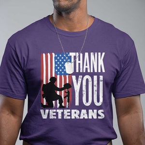 Thank You Veterans T Shirt American Flag Veterans Day TS11 Purple Print Your Wear