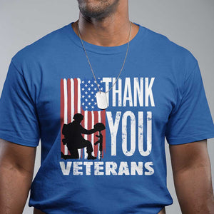 Thank You Veterans T Shirt American Flag Veterans Day TS11 Royal Blue Print Your Wear