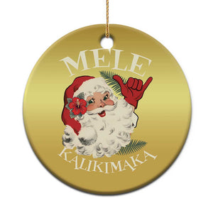 Xmas In Hawaii Christmas Ornament Mele Kalikimaka Retro Santa Shaka Aloha TS11 Print Your Wear