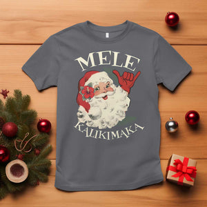 Christmas In Hawaii T Shirt Mele Kalikimaka Retro Santa Shaka Aloha Xmas TS11 Charcoal Print Your Wear