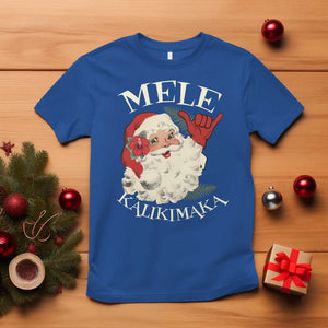 Christmas In Hawaii T Shirt Mele Kalikimaka Retro Santa Shaka Aloha Xmas TS11 Royal Blue Print Your Wear