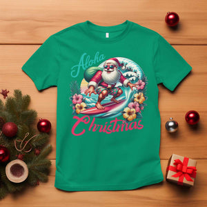 Christmas In Hawaii T Shirt Aloha Christmas Santa Surfing Hibiscus Flower TS11 Irish Green Print Your Wear