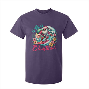 Christmas In Hawaii T Shirt For Kid Aloha Christmas Santa Surfing Hibiscus Flower TS11 Purple Print Your Wear