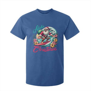 Christmas In Hawaii T Shirt For Kid Aloha Christmas Santa Surfing Hibiscus Flower TS11 Royal Blue Print Your Wear