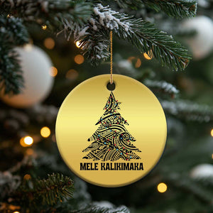 Xmas In Hawaii Christmas Ornament Mele Kalikimaka Christmas Tree Kakau Tattoo TS11 Print Your Wear