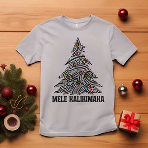 Christmas In Hawaii T Shirt Mele Kalikimaka Christmas Tree Kakau Tattoo TS11 Ice Gray Print Your Wear