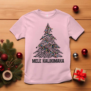 Christmas In Hawaii T Shirt Mele Kalikimaka Christmas Tree Kakau Tattoo TS11 Light Pink Print Your Wear