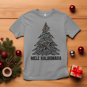 Christmas In Hawaii T Shirt Mele Kalikimaka Christmas Tree Kakau Tattoo TS11 Sport Gray Print Your Wear