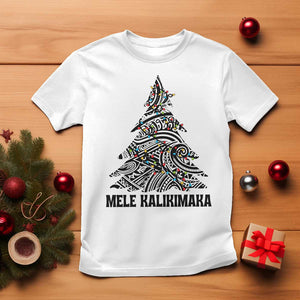 Christmas In Hawaii T Shirt Mele Kalikimaka Christmas Tree Kakau Tattoo TS11 White Print Your Wear