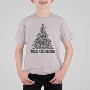 Christmas In Hawaii T Shirt For Kid Mele Kalikimaka Christmas Tree Kakau Tattoo TS11 Ice Gray Print Your Wear