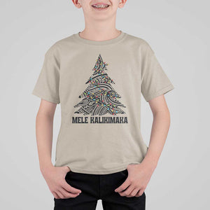 Christmas In Hawaii T Shirt For Kid Mele Kalikimaka Christmas Tree Kakau Tattoo TS11 Sand Print Your Wear