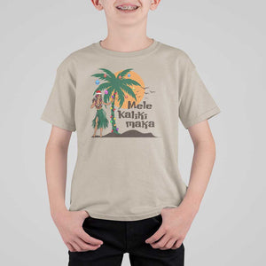 Christmas In Hawaii T Shirt For Kid Mele Kalikimaka Retro Hula Girls Santa Hat Xmas TS11 Sand Print Your Wear