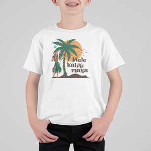 Christmas In Hawaii T Shirt For Kid Mele Kalikimaka Retro Hula Girls Santa Hat Xmas TS11 White Print Your Wear