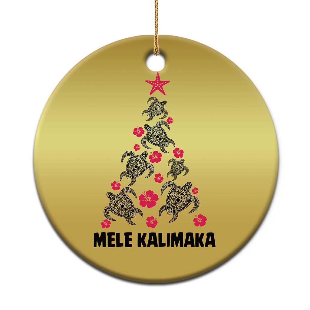 Xmas In Hawaii Christmas Ornament Mele Kalikimaka Kakau Tattoo Turtle Tree TS11 Print Your Wear