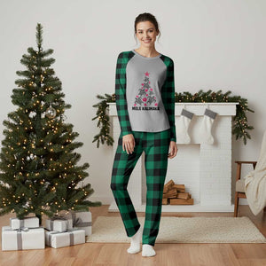 Xmas In Hawaii Plaid Pajama Set Mele Kalikimaka Kakau Tattoo Turtle Tree TS11 Green Plaid Print Your Wear