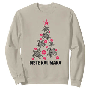 Christmas In Hawaii Sweatshirt Mele Kalikimaka Kakau Tattoo Turtle Christmas Tree TS11 Sand Print Your Wear