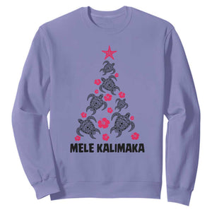 Christmas In Hawaii Sweatshirt Mele Kalikimaka Kakau Tattoo Turtle Christmas Tree TS11 Violet Print Your Wear