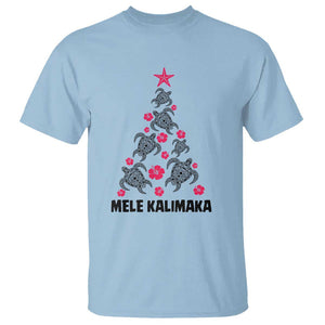 Christmas In Hawaii T Shirt Mele Kalikimaka Kakau Tattoo Turtle Christmas Tree TS11 Light Blue Print Your Wear