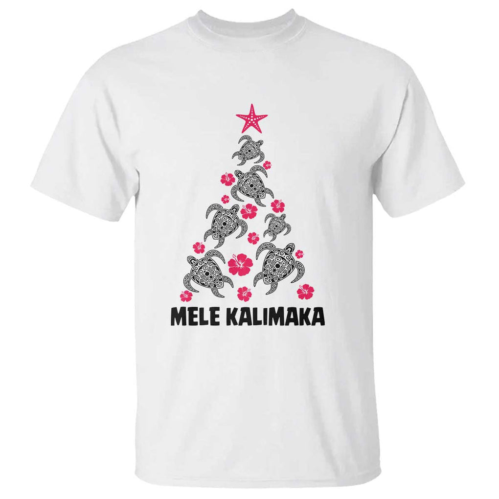 Christmas In Hawaii T Shirt Mele Kalikimaka Kakau Tattoo Turtle Christmas Tree TS11 White Print Your Wear