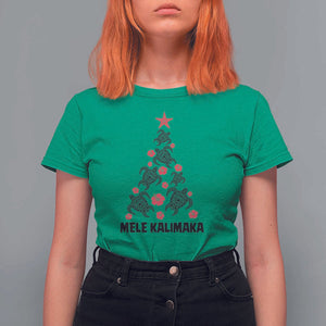 Christmas In Hawaii T Shirt For Women Mele Kalikimaka Kakau Tattoo Turtle Christmas Tree TS11 Irish Green Print Your Wear