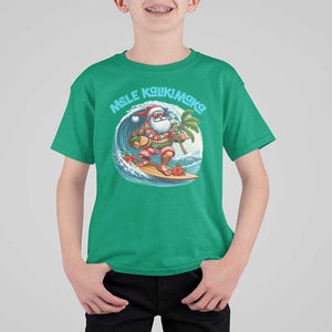 Christmas In Hawaii T Shirt For Kid Mele Kalikimaka Santa Surfing Hibiscus TS11 Irish Green Print Your Wear