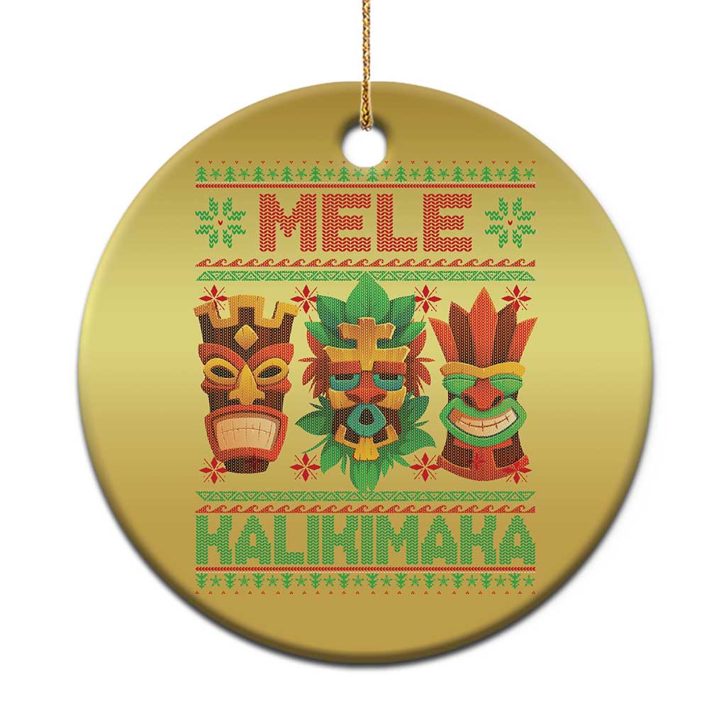 Xmas In Hawaii Christmas Ornament Mele Kalikimaka Ugly Tikis Kakau Tattoo TS11 Print Your Wear