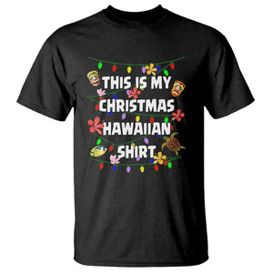 Christmas In Hawaii T Shirt This Is My Christmas Hawaiian Shirt Tikis Hibiscus Flower TS11 Black Print Your Wear