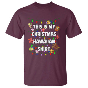 Christmas In Hawaii T Shirt This Is My Christmas Hawaiian Shirt Tikis Hibiscus Flower TS11 Maroon Print Your Wear