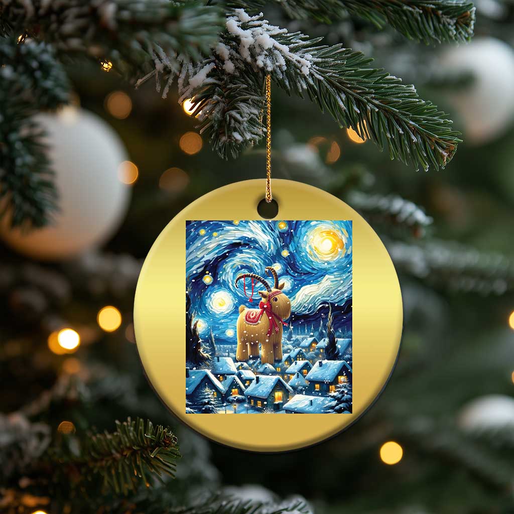 Yule Goat Christmas Ornament Yule Starry Night Winter Solstice Xmas Vincent Van Gogh TS11 Print Your Wear