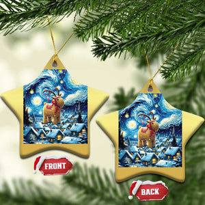 Yule Goat Christmas Ornament Yule Starry Night Winter Solstice Xmas Vincent Van Gogh TS11 Star Gold Print Your Wear