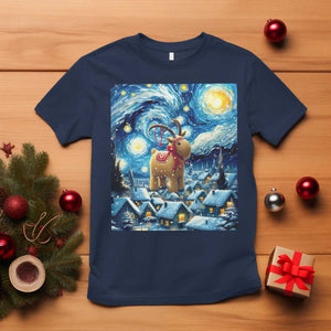 Yule Goat T Shirt Yule Starry Night Winter Solstice Christmas Vincent Van Gogh TS11 Navy Print Your Wear