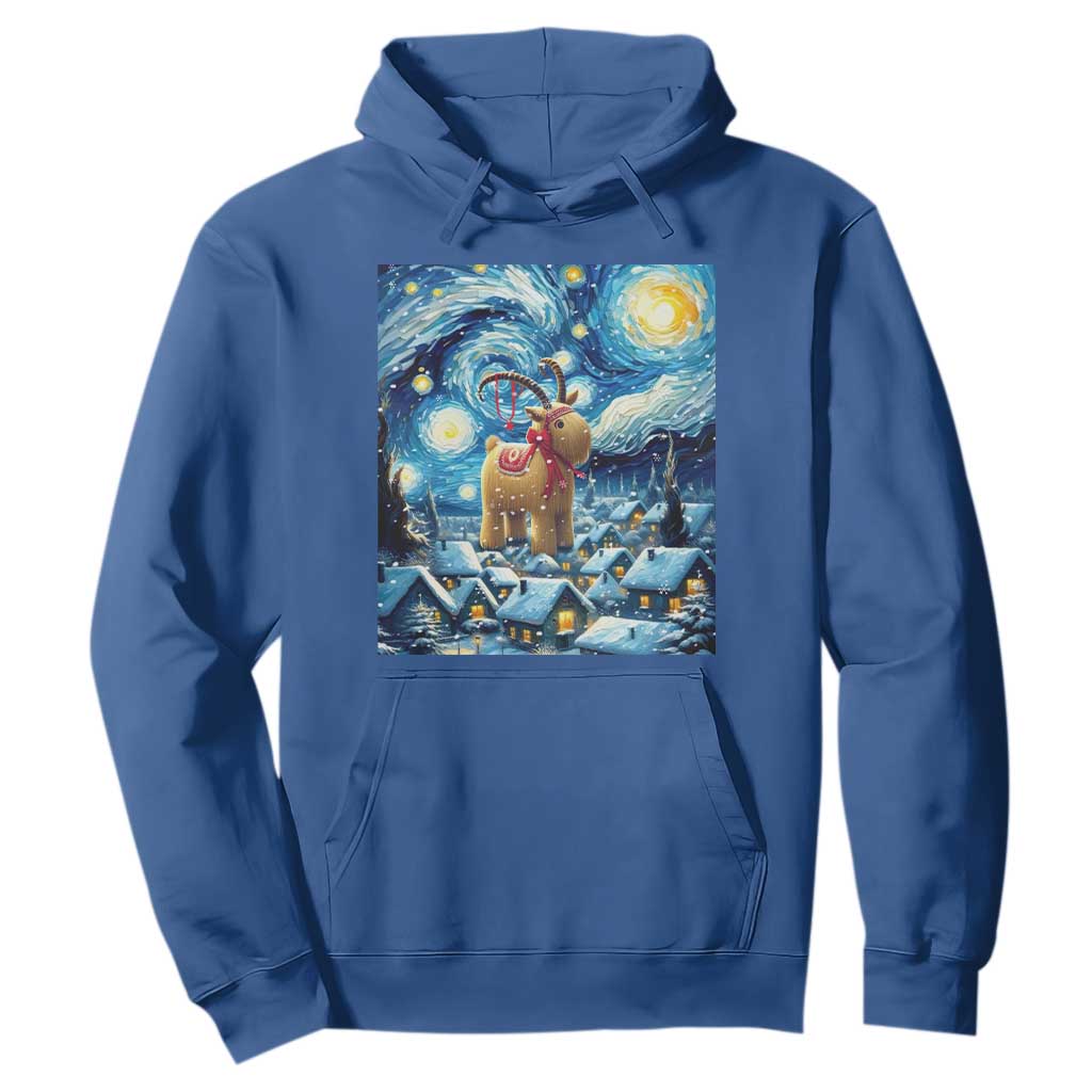 Yule Goat Hoodie Yule Starry Night Winter Solstice Christmas Vincent Van Gogh TS11 Royal Blue Print Your Wear