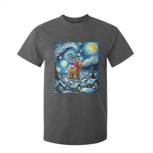 Yule Goat T Shirt For Kid Yule Starry Night Winter Solstice Christmas Vincent Van Gogh TS11 Dark Heather Print Your Wear