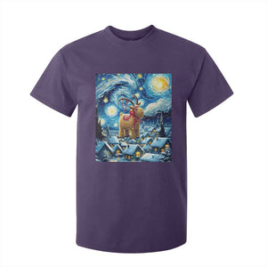 Yule Goat T Shirt For Kid Yule Starry Night Winter Solstice Christmas Vincent Van Gogh TS11 Purple Print Your Wear