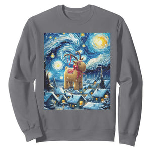 Yule Goat Sweatshirt Yule Starry Night Winter Solstice Christmas Vincent Van Gogh TS11 Charcoal Print Your Wear