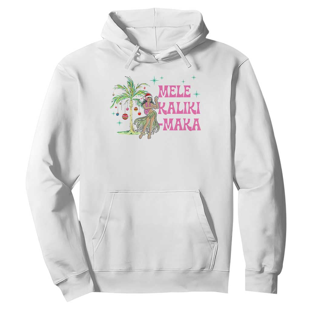 Christmas In Hawaii Hoodie Mele Kalikimaka Hula Girls Palm Tree TS11 White Print Your Wear