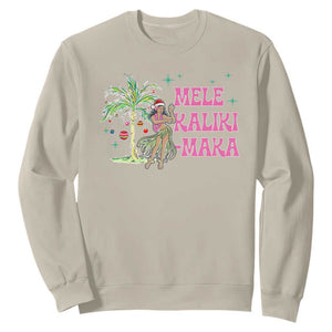 Christmas In Hawaii Sweatshirt Mele Kalikimaka Hula Girls Palm Tree TS11 Sand Print Your Wear