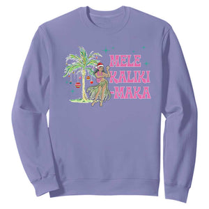 Christmas In Hawaii Sweatshirt Mele Kalikimaka Hula Girls Palm Tree TS11 Violet Print Your Wear