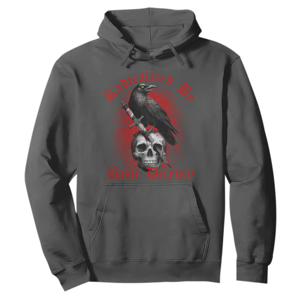 Radicalized By Basic Decency Hoodie Vintage Gothic Victorian Crow Skull TS11 Dark Heather Print Your Wear