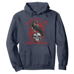 Radicalized By Basic Decency Hoodie Vintage Gothic Victorian Crow Skull TS11 Navy Print Your Wear