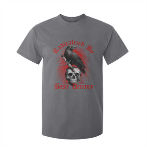 Radicalized By Basic Decency T Shirt For Kid Vintage Gothic Victorian Crow Skull TS11 Charcoal Print Your Wear
