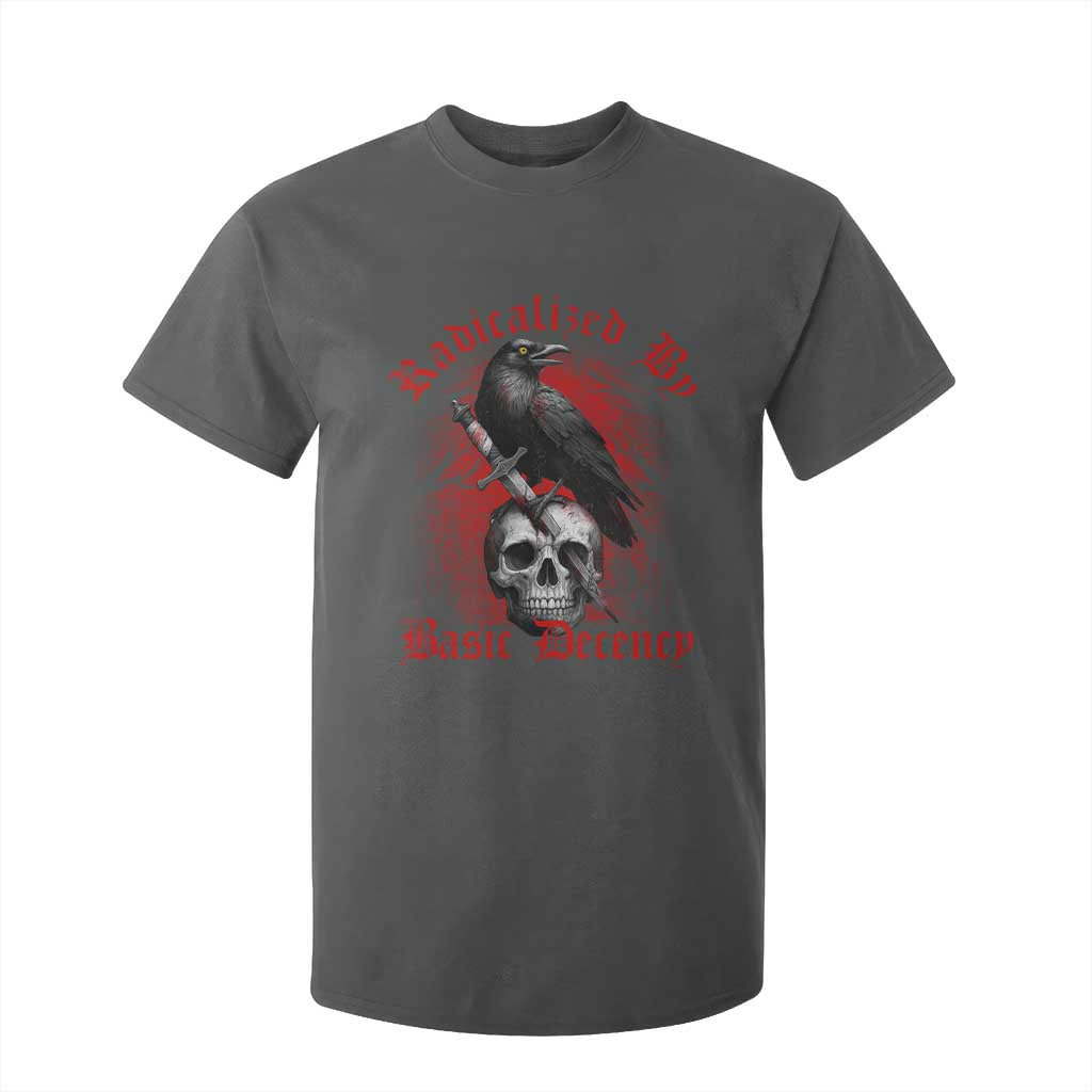 Radicalized By Basic Decency T Shirt For Kid Vintage Gothic Victorian Crow Skull TS11 Dark Heather Print Your Wear
