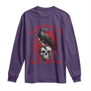 Radicalized By Basic Decency Long Sleeve Shirt Vintage Gothic Victorian Crow Skull TS11 Purple Print Your Wear