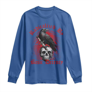 Radicalized By Basic Decency Long Sleeve Shirt Vintage Gothic Victorian Crow Skull TS11 Royal Blue Print Your Wear
