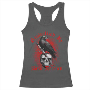 Radicalized By Basic Decency Racerback Tank Top Vintage Gothic Victorian Crow Skull TS11 Dark Heather Print Your Wear