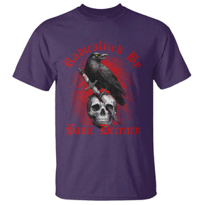 Radicalized By Basic Decency T Shirt Vintage Gothic Victorian Crow Skull TS11 Purple Print Your Wear
