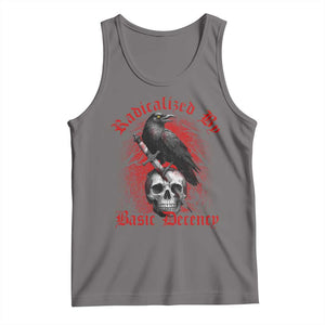 Radicalized By Basic Decency Tank Top Vintage Gothic Victorian Crow Skull TS11 Deep Heather Print Your Wear