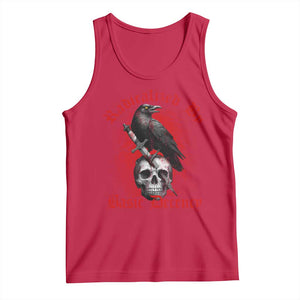 Radicalized By Basic Decency Tank Top Vintage Gothic Victorian Crow Skull TS11 Red Print Your Wear