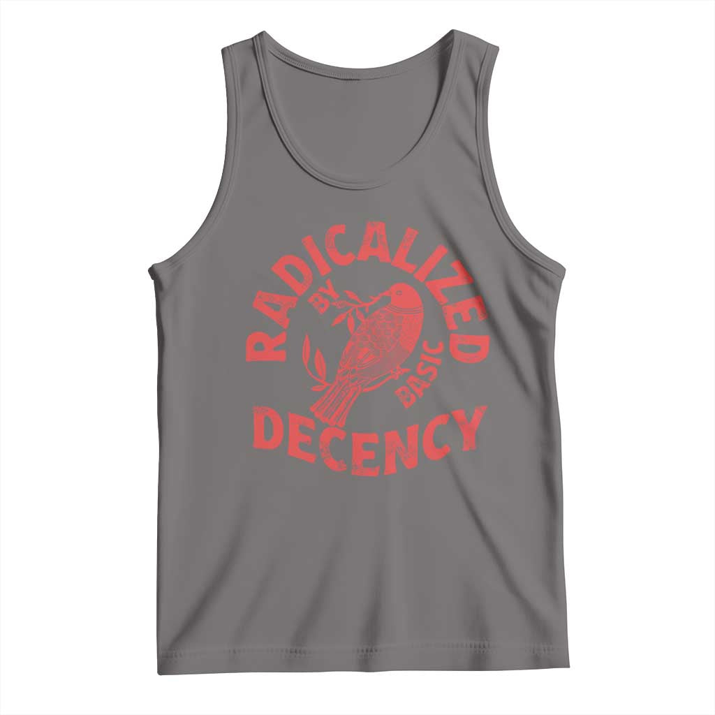 Radicalized By Basic Decency Tank Top Feminist Activist TS11 Deep Heather Print Your Wear