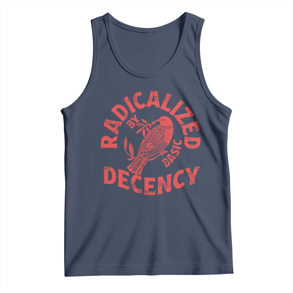 Radicalized By Basic Decency Tank Top Feminist Activist TS11 Navy Print Your Wear